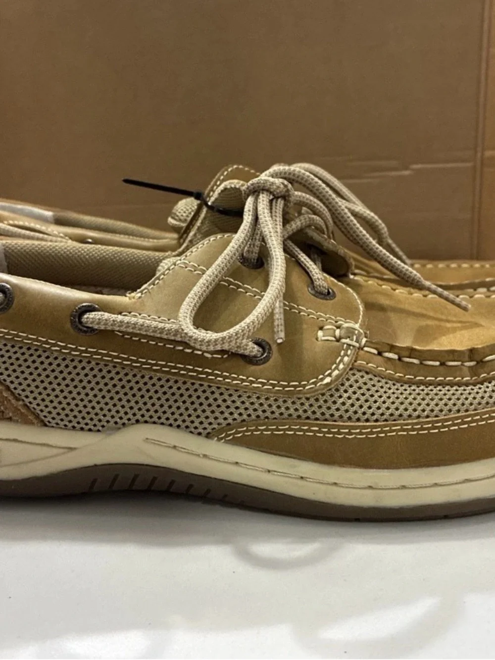 Margaritaville Anchor Lace Up Boat Shoes Brown Leather Textile Upper Men's Sz 12